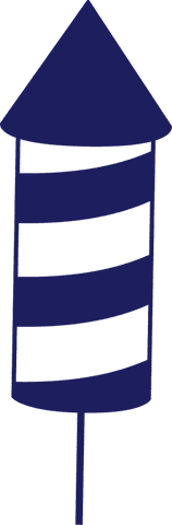 Navy firework rocket illustration on transparent background