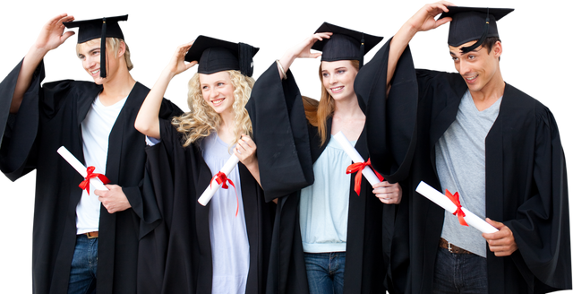 Transparent Happy Teenagers Celebrating Graduation Together Outdoors - Download Free Stock Videos Pikwizard.com