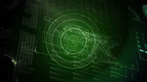 Digital Interface with Futuristic World Map Design