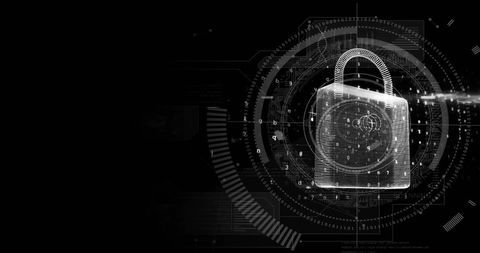 Digital Padlock with Futuristic Interface Background - Download Free Stock Images Pikwizard.com