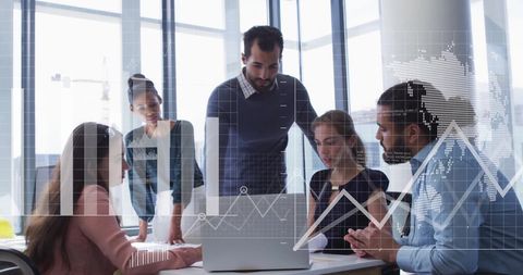 Team Collaborating on Data Analytics with Digital Interface - Download Free Stock Images Pikwizard.com