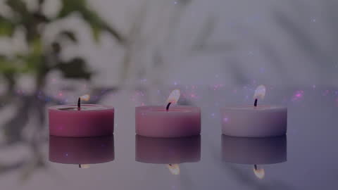 Floating Light Effects Over Scented Candles for Relaxation