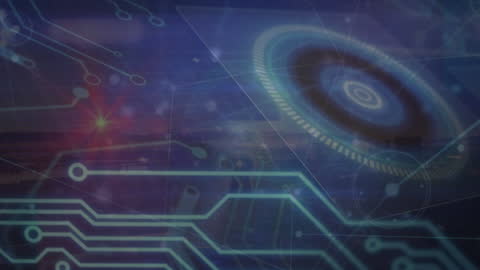 Futuristic Network Connections and Digital Security Icon