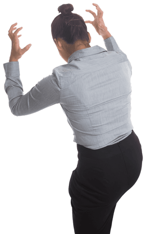 Transparent Back View of Furious Businesswoman in Professional Attire - Download Free Stock Videos Pikwizard.com