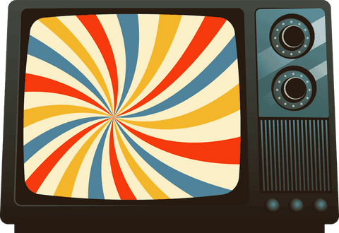 retro television displaying colorful spiral with transparent background - Download Free Stock Videos Pikwizard.com