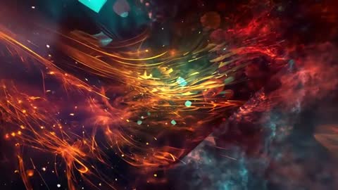 Dynamic Abstract Video with Vibrant Fire-Like Energy Motion