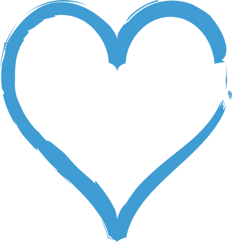 Blue Scribble Heart on Transparent Background Perfect for Designs
