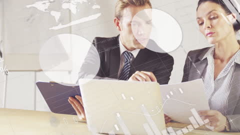 Business Team Analyzing Global Data