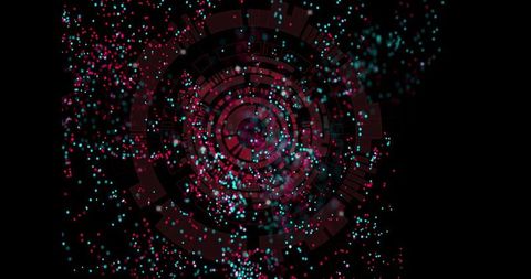Futuristic Vortex with Glowing Particles in Digital Space