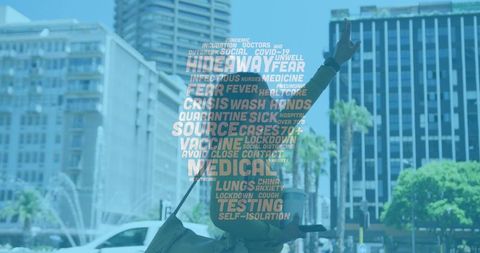 Urban Life Amidst COVID-19 with Health Precautions Concept