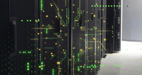 Data Processing and Networking in Computer Servers - Download Free Stock Images Pikwizard.com