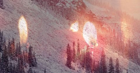 Candles and Snowy Mountain Merge for Cozy Winter Vibes - Download Free Stock Images Pikwizard.com
