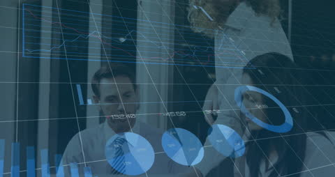 Business Team Discussing Financial Analytics and Data