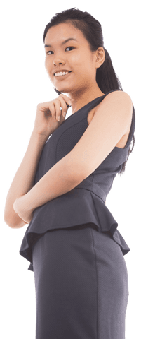 Confident Asian Businesswoman Standing with Smile Transparent Background