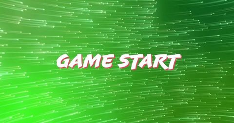 Futuristic Game Start Screen with Dynamic Particle Motion