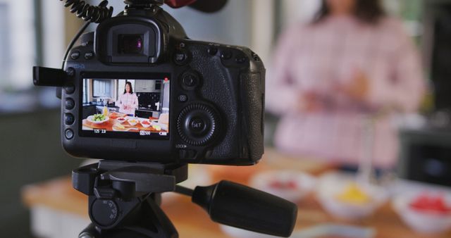 Camera Recording Cooking Tutorial in Kitchen - Download Free Stock Images Pikwizard.com