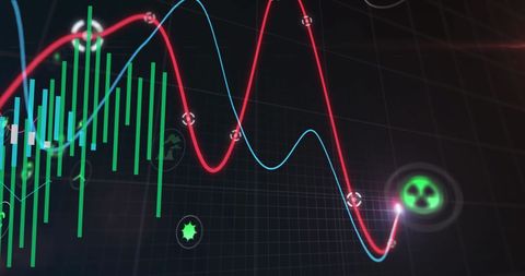Abstract Digital Data Network with Graphs and Symbols - Download Free Stock Images Pikwizard.com