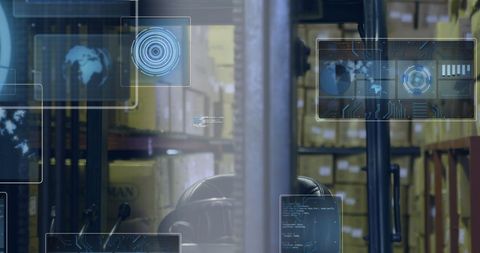 Digital Interface Visualizing Global Warehouse Management