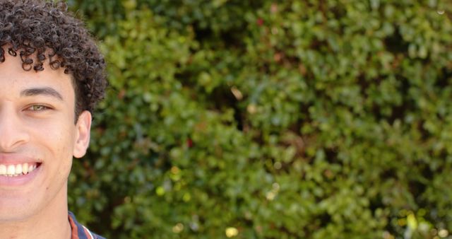 Cheerful Biracial Man Enjoying Outdoor Summer Garden - Download Free Stock Images Pikwizard.com