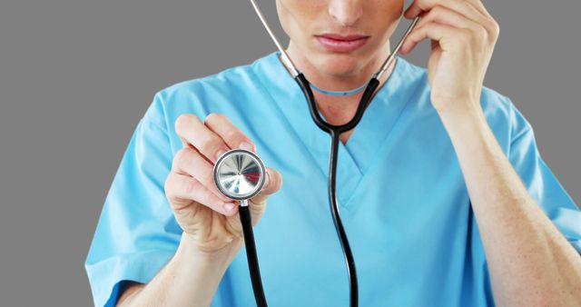 Healthcare Professional Examining with Stethoscope - Download Free Stock Images Pikwizard.com