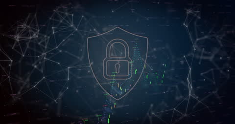 Futuristic Cybersecurity Technology with Network Connections