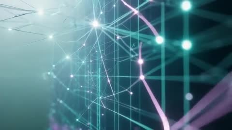 Futuristic Digital Network Web of Glowing Nodes and Cyber Connections