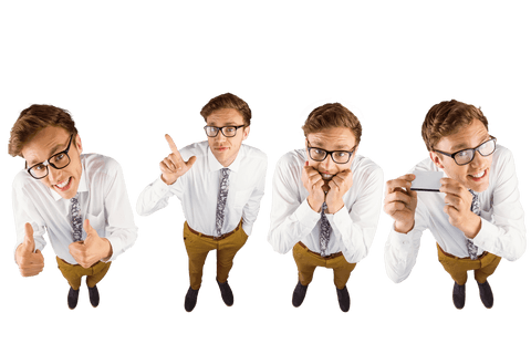 Transparent Expressions of Excited Businessman in White Shirt - Download Free Stock Videos Pikwizard.com