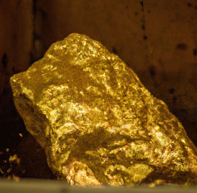 Image of close up of gold rock background with copy space. Gold, minerals, colour and glamour concept.