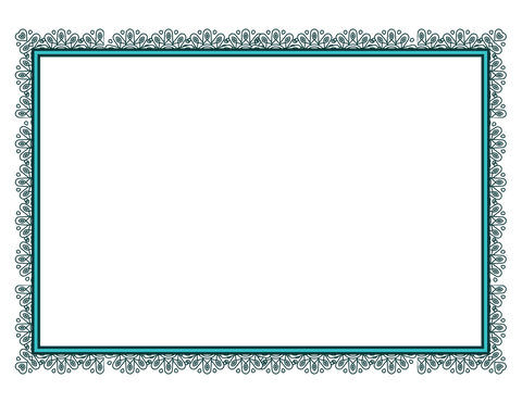 Abstract blue frame with decorative elements on transparent background