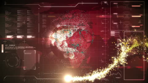 Digital Globe with Network Connections and Icons Illustration