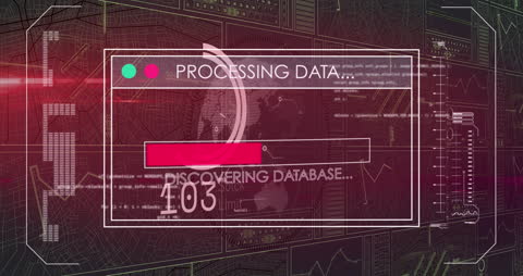 Futuristic Data Processing and Discovery Interface Display