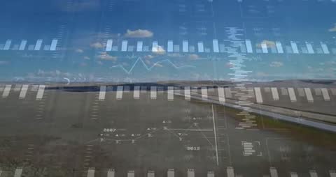 Data Visualization Overlay on Scenic Landscape for Growth Trends