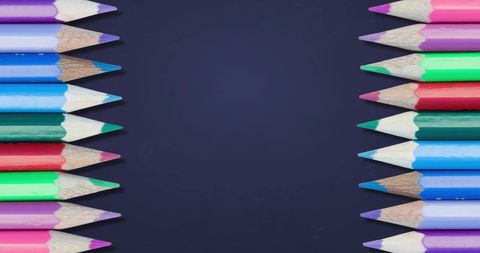 Colorful Pencils on Blue Background with Blank Space - Download Free Stock Images Pikwizard.com