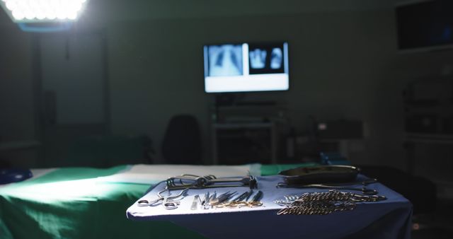 Empty Surgical Room with Instruments Under Bright Light - Download Free Stock Images Pikwizard.com