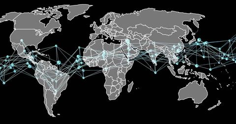 Global Network Communication Over World Map - Download Free Stock Images Pikwizard.com