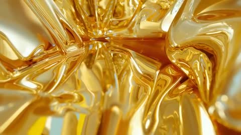 Futuristic Golden Morphing Structure with Dynamic Ripples