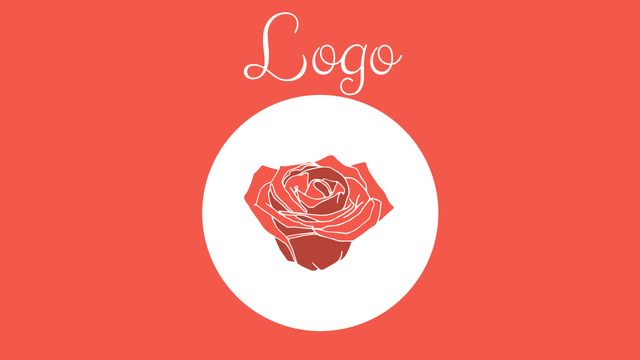 Stylized Rose Logo on Pink Background - Download Free Stock Templates Pikwizard.com