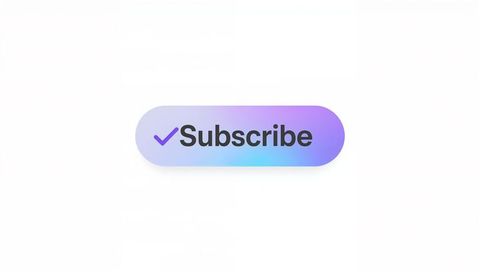 Gradient pill shaped subscribe button with purple checkmark for minimal ui design