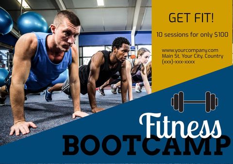 dynamic fitness bootcamp motivates group exercise - Download Free Stock Templates Pikwizard.com