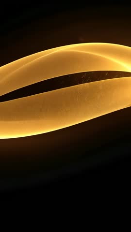 Glowing Golden Ribbon Undulating Through Black Void Vertical Loop for Luxury Motion Background