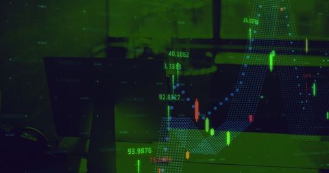 Financial Data Visualization Over Empty Office Scene - Download Free Stock Images Pikwizard.com