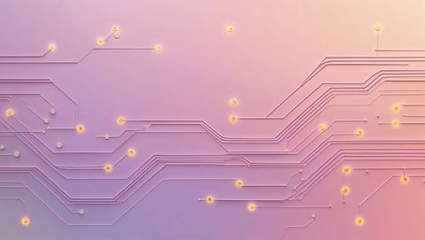 Futuristic Circuit Network on Gradient Background with Glowing Nodes