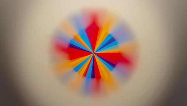 Colorful Abstract Radial Design Radiating on Neutral Background