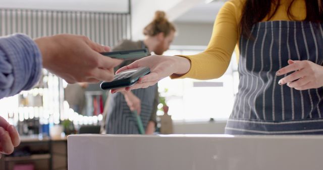 Customer Making Contactless Payment in Modern Cafe - Download Free Stock Images Pikwizard.com