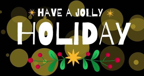 Festive holiday greeting card with hand lettering and gold accents