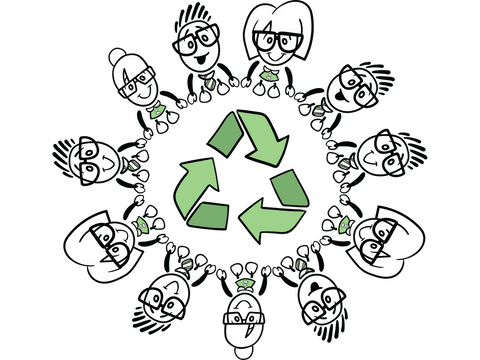 Transparent Cartoon Characters with Recycling Symbol Design - Download Free Stock Videos Pikwizard.com