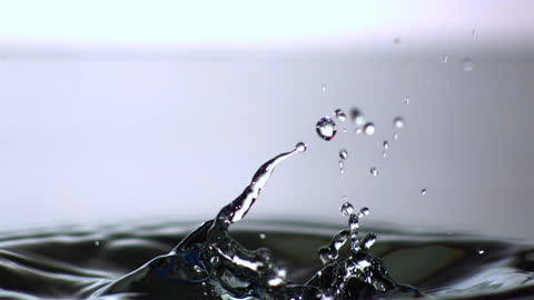 Water Droplet Splash in Slow Motion Creating Ripple