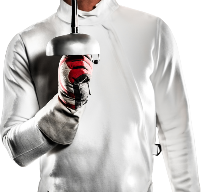 Swordsman Holding Up Fencing Sword in Transparent Background - Download Free Stock Videos Pikwizard.com