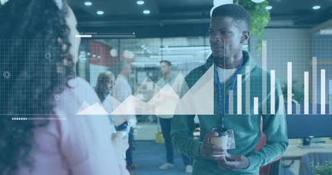 Colleagues Analyzing Data Visualization in Modern Office