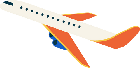 Modern Jet Illustration with Orange Wings and Transparent Background - Download Free Stock Videos Pikwizard.com